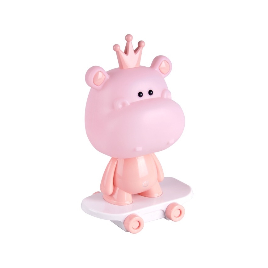 LED Szabályozható éjjeli gyerek lámpa LED/2,5W/230V rózsaszín víziló