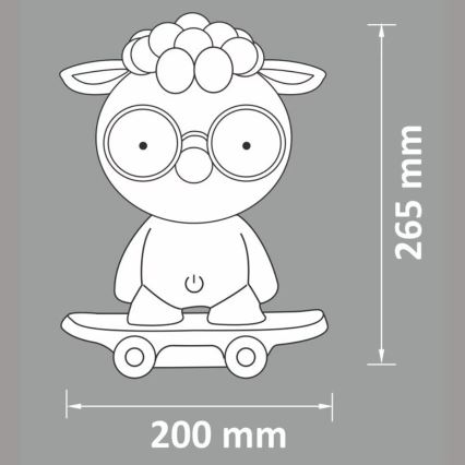 LED Szabályozható éjjeli gyerek lámpa LED/2,5W/230V szürke bárány