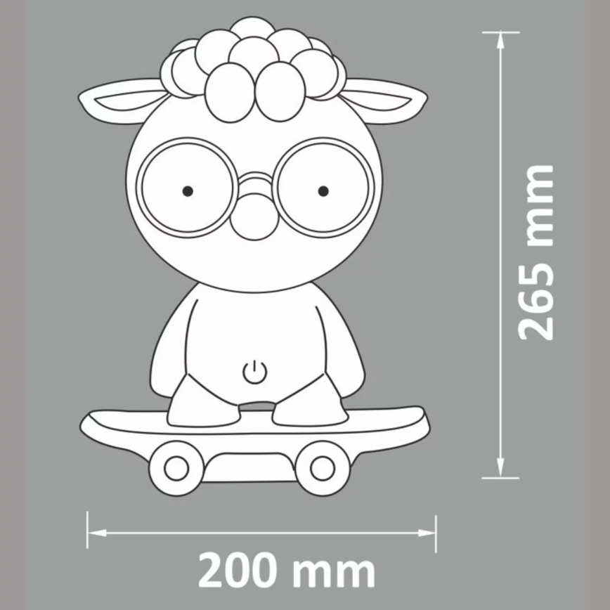 LED Szabályozható éjjeli gyerek lámpa LED/2,5W/230V szürke bárány