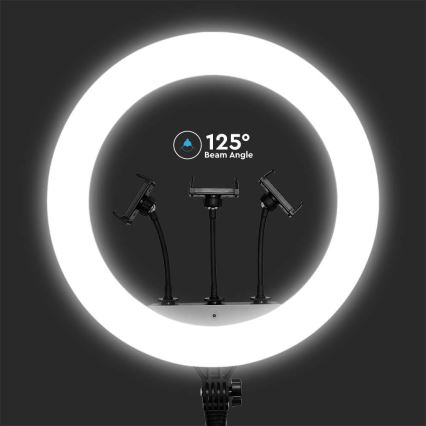 LED Szabályozható fényerejű lámpa állvánnyal és tartóval vlogozáshoz LED/55W/230V CRI 90 + távirányítás