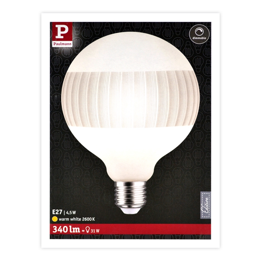 LED Szabályozható izzó CLASSIC G125 E27/4,5W/230V 2600K - Paulmann 28743