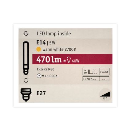 LED Szabályozható izzó MOSAIC G125 E27/5W/230V 2700K - Paulmann 28747