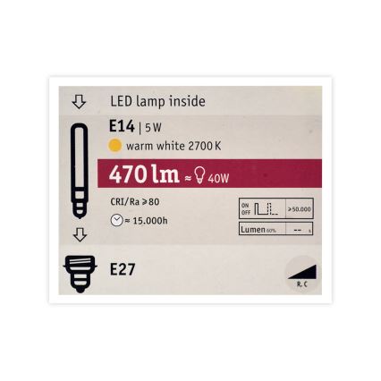 LED Szabályozható izzó MOSAIC G125 E27/5W/230V 2700K - Paulmann 28750