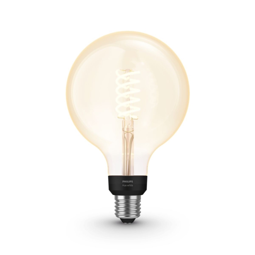 LED Szabályozható izzó Philips Hue WHITE FILAMENT G125 E27/7W/230V 2100K