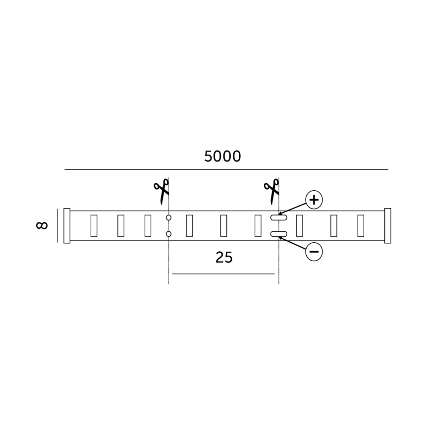 LED szalag LED/50W/12V 5 m 3000K IP65
