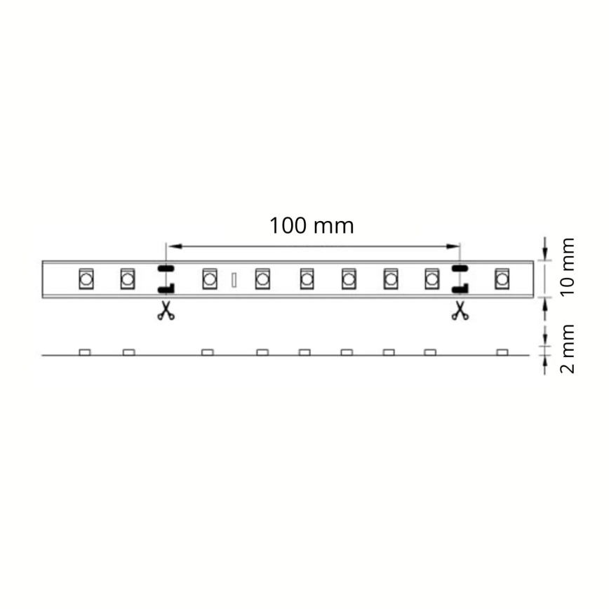 LED Szalag 5m LED/10W/12V IP20 fehér