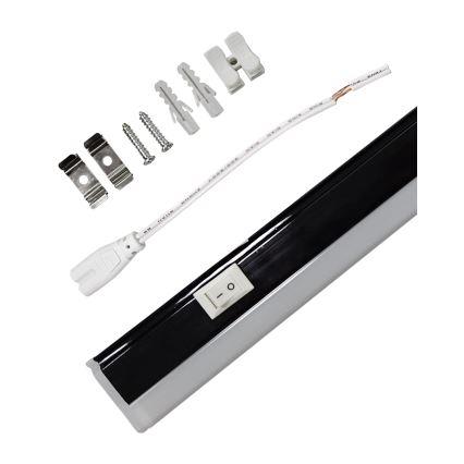 LED szekrény alá szerelhető világítótest TUBE LED/9W/230V 60 cm fekete