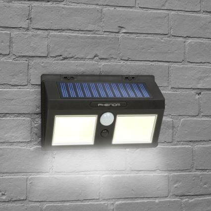 LED Szolár fali lámpa érzékelővel 2xLED/2,5W/5,5V IP65