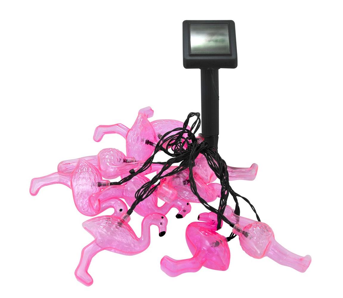 LED Szolár lámpa 10xLED IP44 flamingó