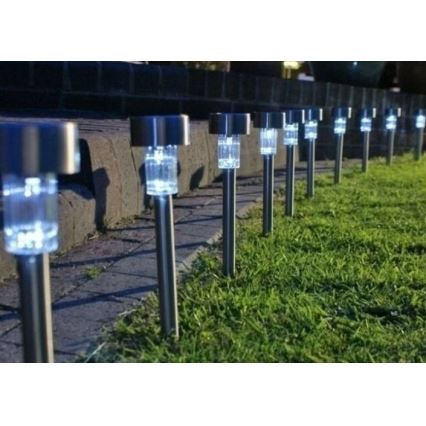 LED Szolár lámpa LED/2V IP44 matt króm