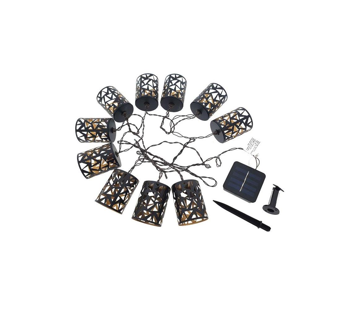 LED Szolár lánc 10xE12/3,65m IP44 meleg fehér