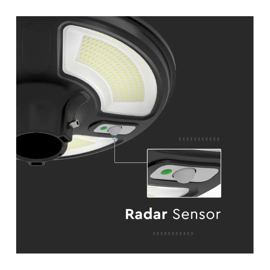 LED Szolár utcai lámpa érzékelővel LED/7,5W/3,2V 6500K IP65 + távirányító