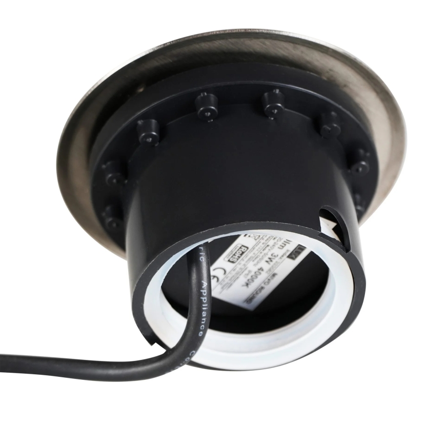 LED Taposólámpa MIVO LED/3W/230V átm. 12 cm IP67 matt króm