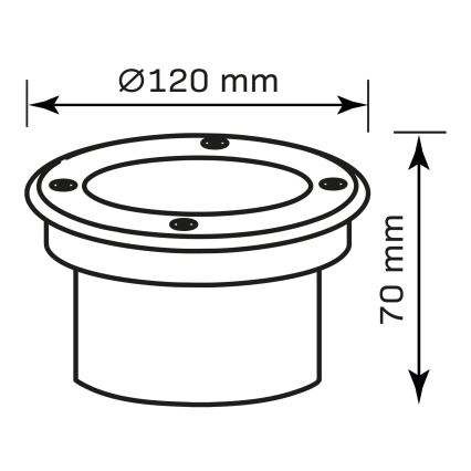 LED Taposólámpa MIVO LED/3W/230V átm. 12 cm IP67 matt króm