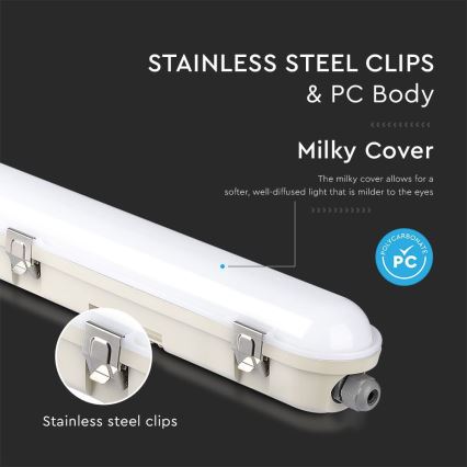 LED műszaki fénycsöves lámpa vészhelyzeti modullal EMERGENCY LED/36W/230V 6500K 120cm IP65