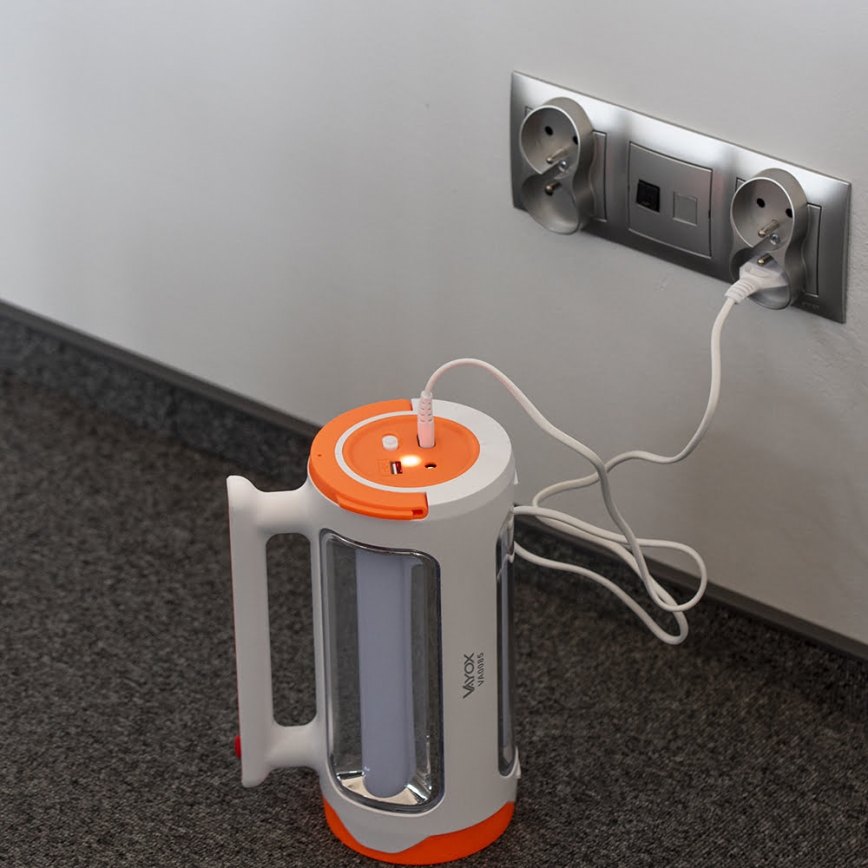 LED állítható fényerejű újratölthető lámpa 2 az 1-ben powerbank funkcióval LED/5W/230V 3500 mAh