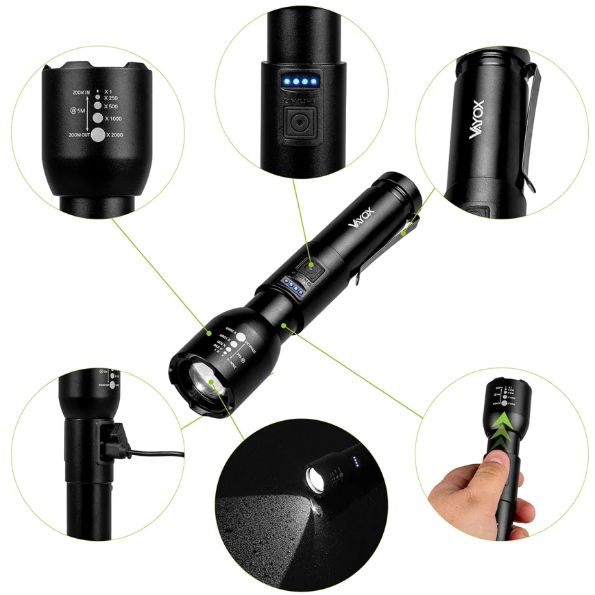 LED állítható fényerejű újratölthető lámpa LED/20W/5V IPX4 800 lm 2000 mAh