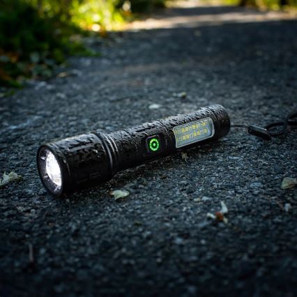 LED állítható fényerejű újratölthető zseblámpa piros fénnyel LED/5W/5V IPX4 260 lm 2000 mAh