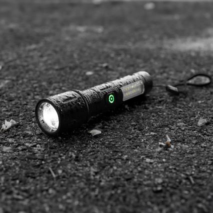 LED állítható fényerejű újratölthető zseblámpa piros fénnyel LED/5W/5V IPX4 260 lm 2000 mAh