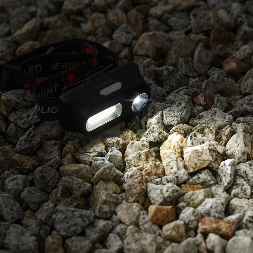 LED állítható fényerejű újratölthető fejlámpa 2xLED/5V IP44 210 lm 2000 mAh
