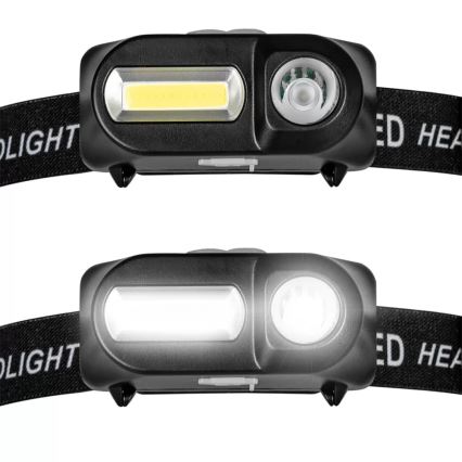 LED állítható fényerejű újratölthető fejlámpa 2xLED/5V IP44 210 lm 2000 mAh
