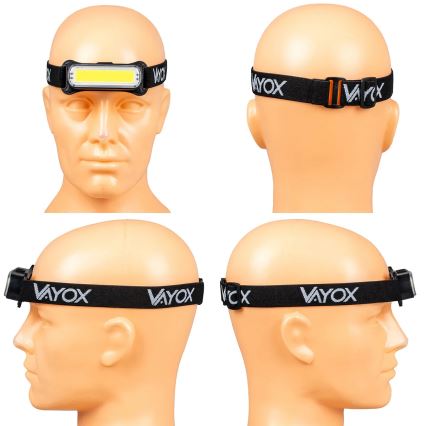 LED állítható fényerejű újratölthető fejlámpa LED/5V IPX4 300 lm 1200 mAh