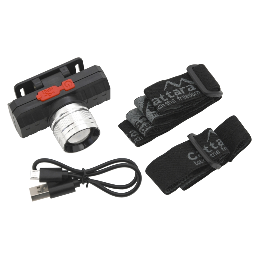 LED Tölthető fejlámpa LED/3W/3,7V 1200 mAh fekete