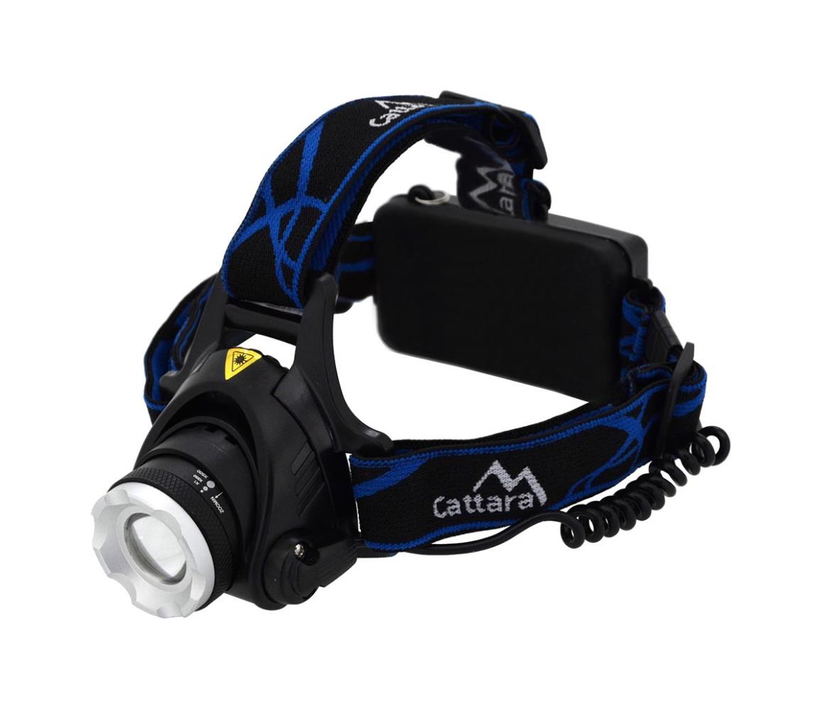LED Tölthető fejlámpa LED/6W/7,4V 2x2800 mAh IP44 fekete/kék