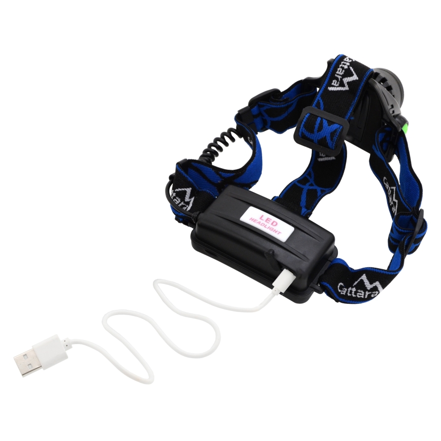 LED Tölthető fejlámpa LED/6W/7,4V 5600 mAh IP44 fekete/kék
