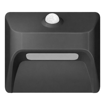 LED tölthető lépcsőlámpa mozgás- és alkonyatérzékelővel STEP LIGHT LED/0,3W/3,7V 2200 mAh IP53 fekete
