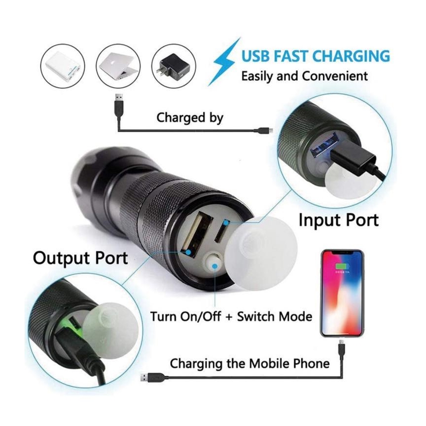 LED Tölthető zseblámpa LED/10W/4,5V