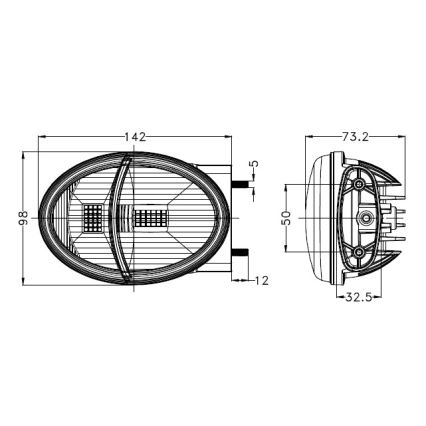 LED Traktor első lámpa LED/102W/10-30V IP69 5700K négyszögletes