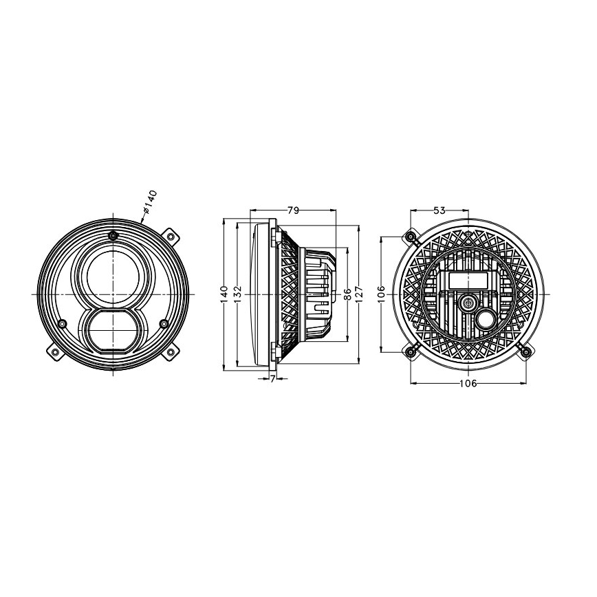LED Traktor első lámpa LED/60W/10-30V IP69 5700K kerek