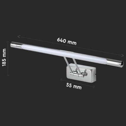 LED Tükörvilágítás LED/13W/230V 3000K 64cm króm