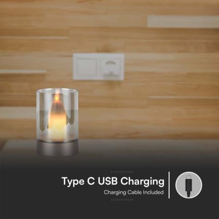 LED Dimmelhető újratölthető asztali lámpa  LED/2W/5V 3000K 2400 mAh réz