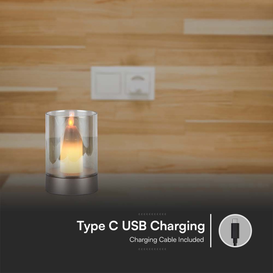 LED Dimmelhető újratölthető asztali lámpa  LED/2W/5V 3000K 2400 mAh réz