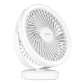 LED újratölthető asztali ventilátor LED világítással LED/3W/5V USB 2400 mAh fehér