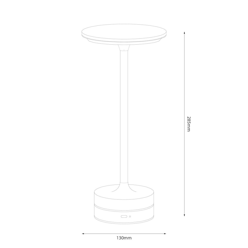 LED újratölthető érintőkapcsolós asztali lámpa TAVOLO LED/2,5W/5V 2400 mAh 3000-6000K arany