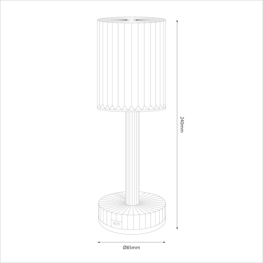 LED újratölthető érintésvezérelt asztali lámpa SIMPLE LED/1W/5V 3000-6000K 2400 mAh füstszürke