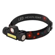 LED Újratölthető fejlámpa LED/1200mAh fekete/piros