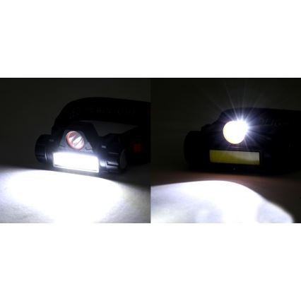 LED Újratölthető fejlámpa LED/1200mAh fekete/piros
