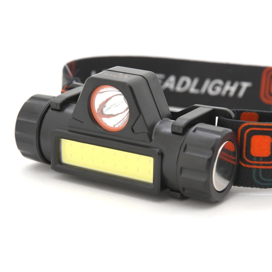 LED Újratölthető fejlámpa LED/1200mAh fekete/piros