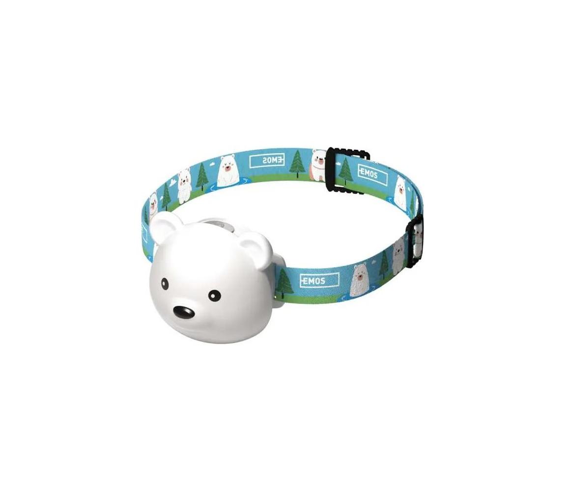 LED újratölthető fejlámpa LED/USB 500 mAh maci P3543