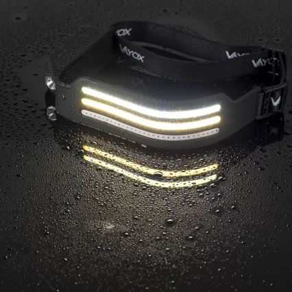 LED állítható fényerejű újratölthető fejlámpa szenzorral és vörös fénnyel 4xLED/5V IP44 300 lm 1200 mAh