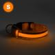 LED Újratölthető kutyanyakörv 35-43 cm 1xCR2032/5V/40 mAh narancssárga