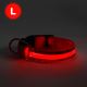LED Újratölthető kutyanyakörv 45-52 cm 1xCR2032/5V/40 mAh piros