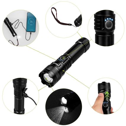 LED állítható fényerejű újratölthető lámpa powerbank funkcióval LED/10W/5V IPX4 600 lm 2000 mAh