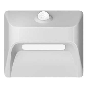LED újratölthető lépcsővilágító lámpa mozgás- és alkonyatérzékelővel STEP LIGHT LED/0,3W/3,7V 2200 mAh IP53 fehér