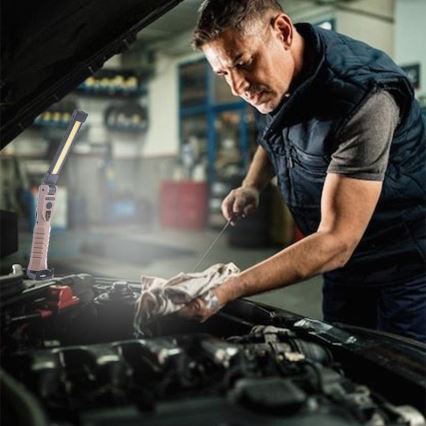 LED állítható fényerejű, újratölthető munkalámpa powerbank funkcióval LED/4W/5V IPX4 600 lm 2000 mAh