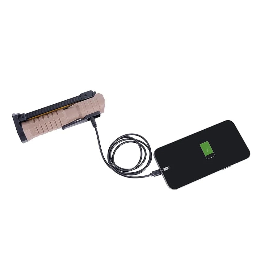 LED állítható fényerejű, újratölthető munkalámpa powerbank funkcióval LED/4W/5V IPX4 600 lm 2000 mAh